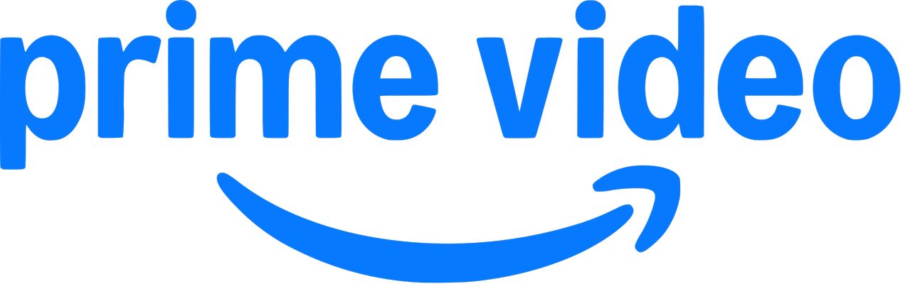prime video in lower-case blue text above Amazon's signature arrow logo in blue, curved to imitate a smiling face.